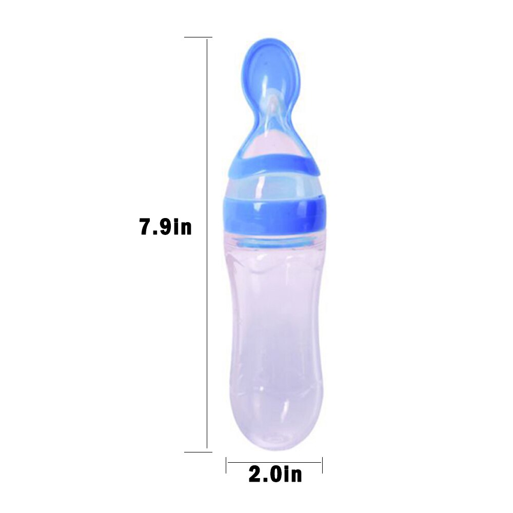 Veilig Nuttig Siliconen Baby Fles Met Lepel Voedingssupplement Rijstgraangewas Flessen Squeeze Lepel Melk Zuigfles Cup