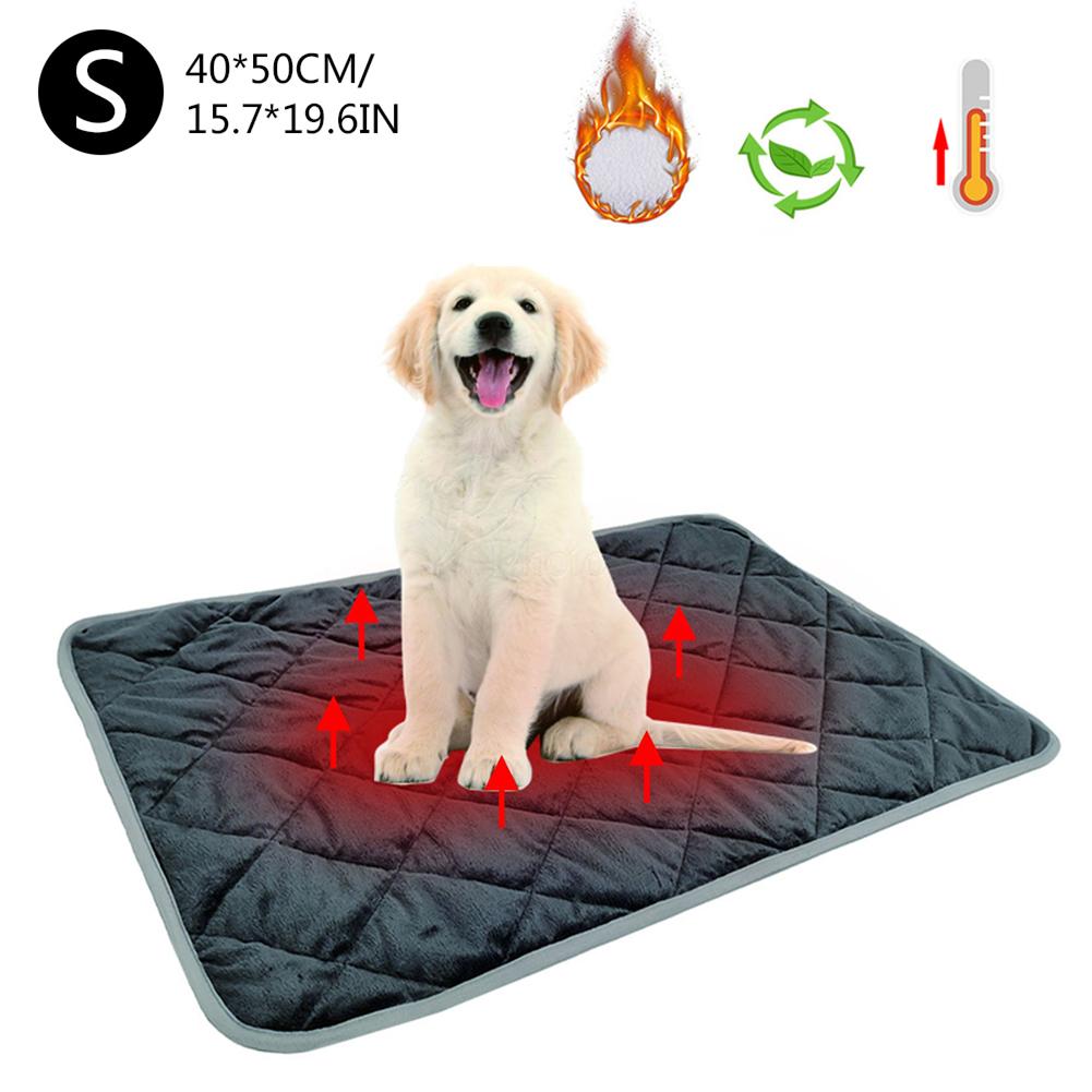 Hond Bed Self Verwarming Huisdier Pads Hond Deken Kat Bed Huisdier Thermische Mat Deken Sofa Kussen Home Rug Warm Houden slapen Cover: gray S