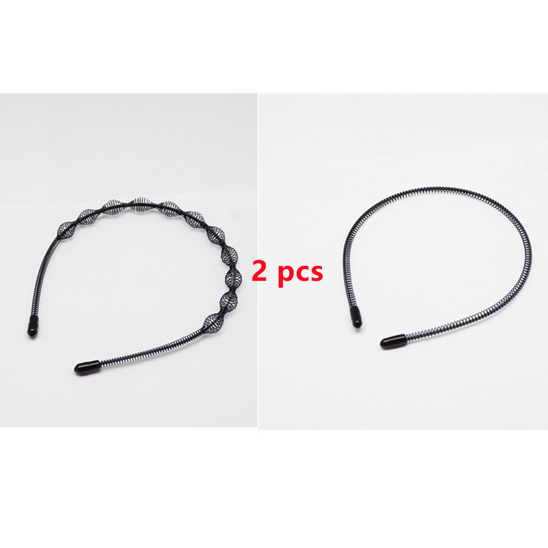 Herre pandebånd #39 jern stål bølger hårbånd tidevand mand hår bøjle ryghoved pandebånd sportsansigt vask hovedbånd hovedbeklædning: Stil -7