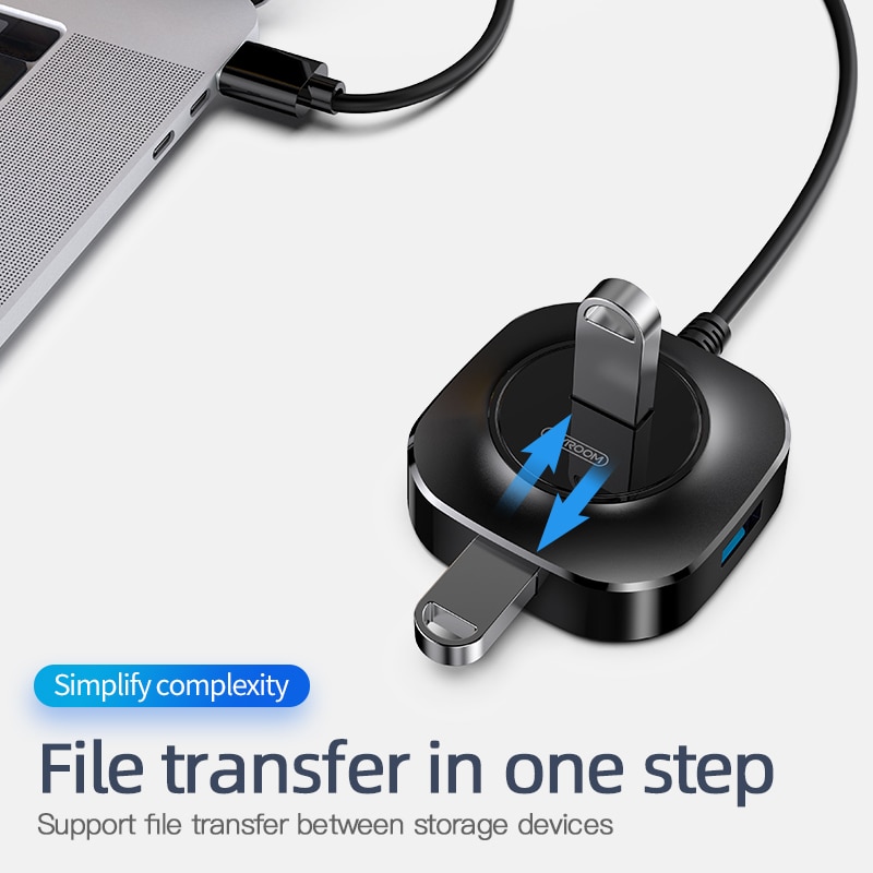 Joyroom USB Hub 3.0 Hub USB 2.0 Adapter 4 Ports Speed Multiple usb3.0 Adapter With Micro USB For Computer USB Splitter 0.25M