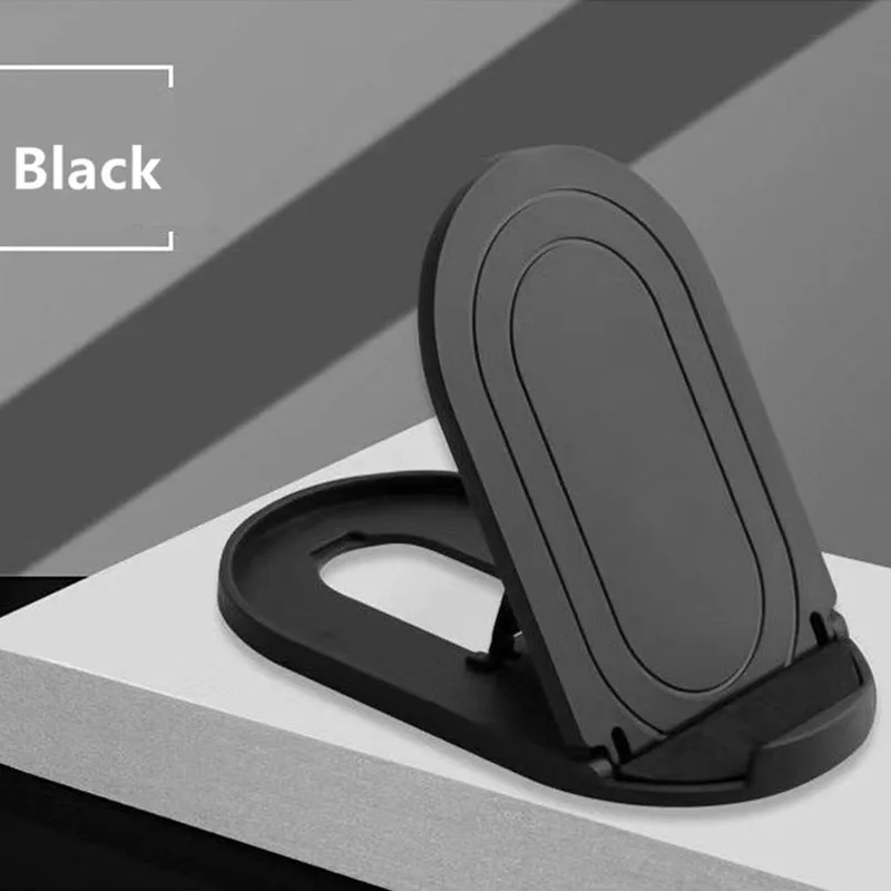 1pc Foldable Cell Phone Stand Adjustable Desktop Phone Holder Universal Portable Travel Mobile Phone Holders for Business: black