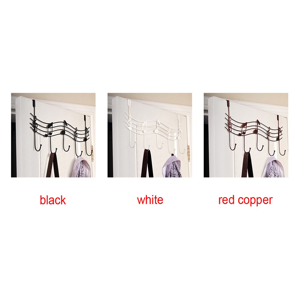 Muzikale Score Deur Hanger, Muzieknoten Metalen Deur Terug Jas Kleding Handdoek Strage Hanger Met 5 Haken