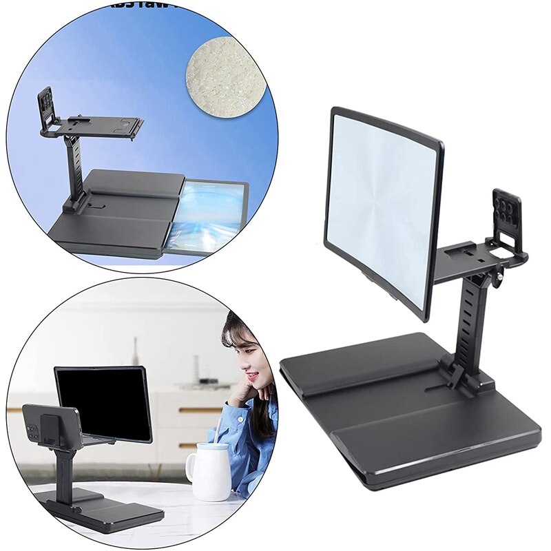 12 Inch Screen Magnifier for Smartphones Ultra Clear Projector Foldable Mobile Holder with Screen Magnification Holder