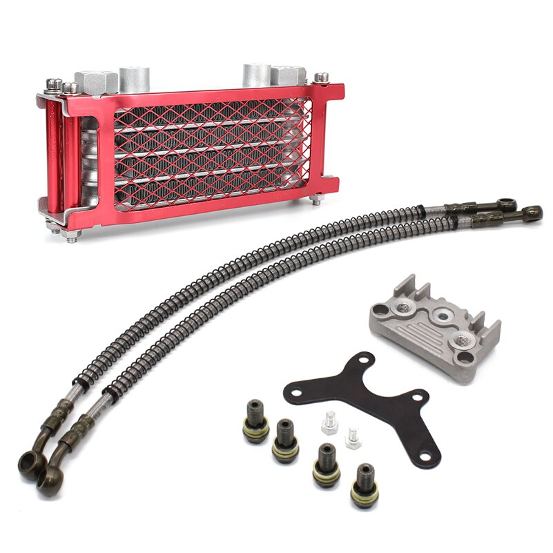 Ventilador de enfriamiento de aceite para motocicleta, juego de enfriador de aceite para 50cc, 70cc, 90cc, 110cc, 125cc, 140cc, moto de cross, mono, bicicleta de bolsillo DAX: red-125-140cc