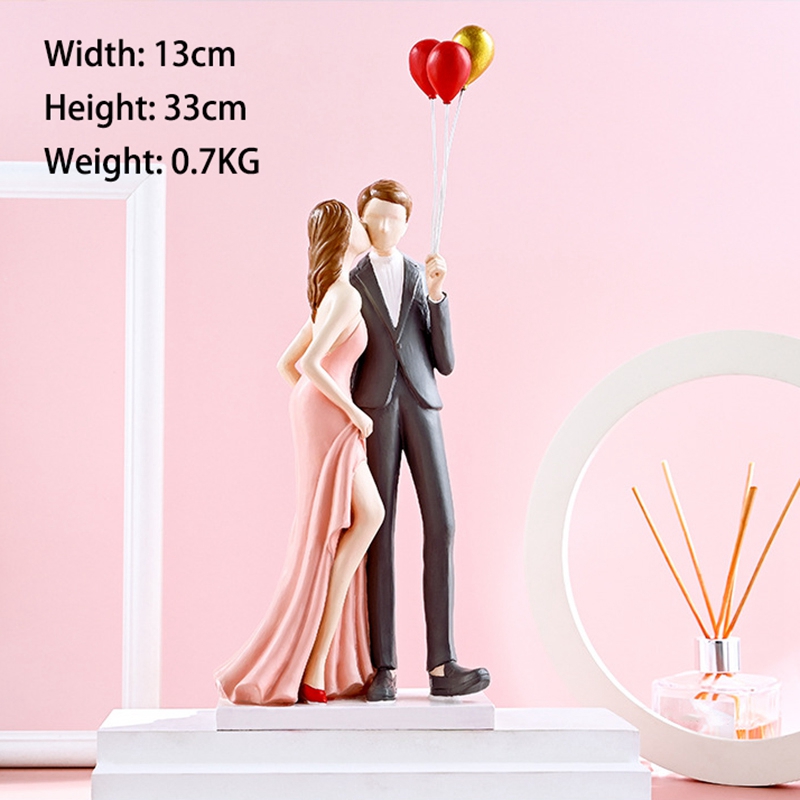 Statue romantique d&#39;intérieur, de mariage pour petite amie, Sculpture de Couple moderne, décoration de bibliothèque pour salle de mariage: Kaki
