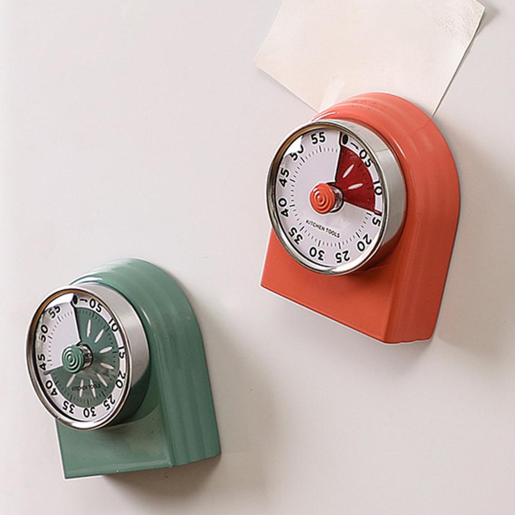 Magnetic Kitchen Timer Stainless Steel Mechanical Timer Fridge Magnet Manual Countdown Clocks Cooking Reminder Stopwatch Timer