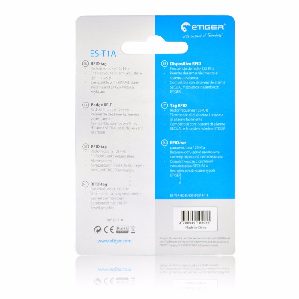 Etiger rfid tag es -t1a hälytys pääsy pois päältä lukituskortti disram on yhteensopiva etiger secual -järjestelmän kodin turvajärjestelmän kanssa