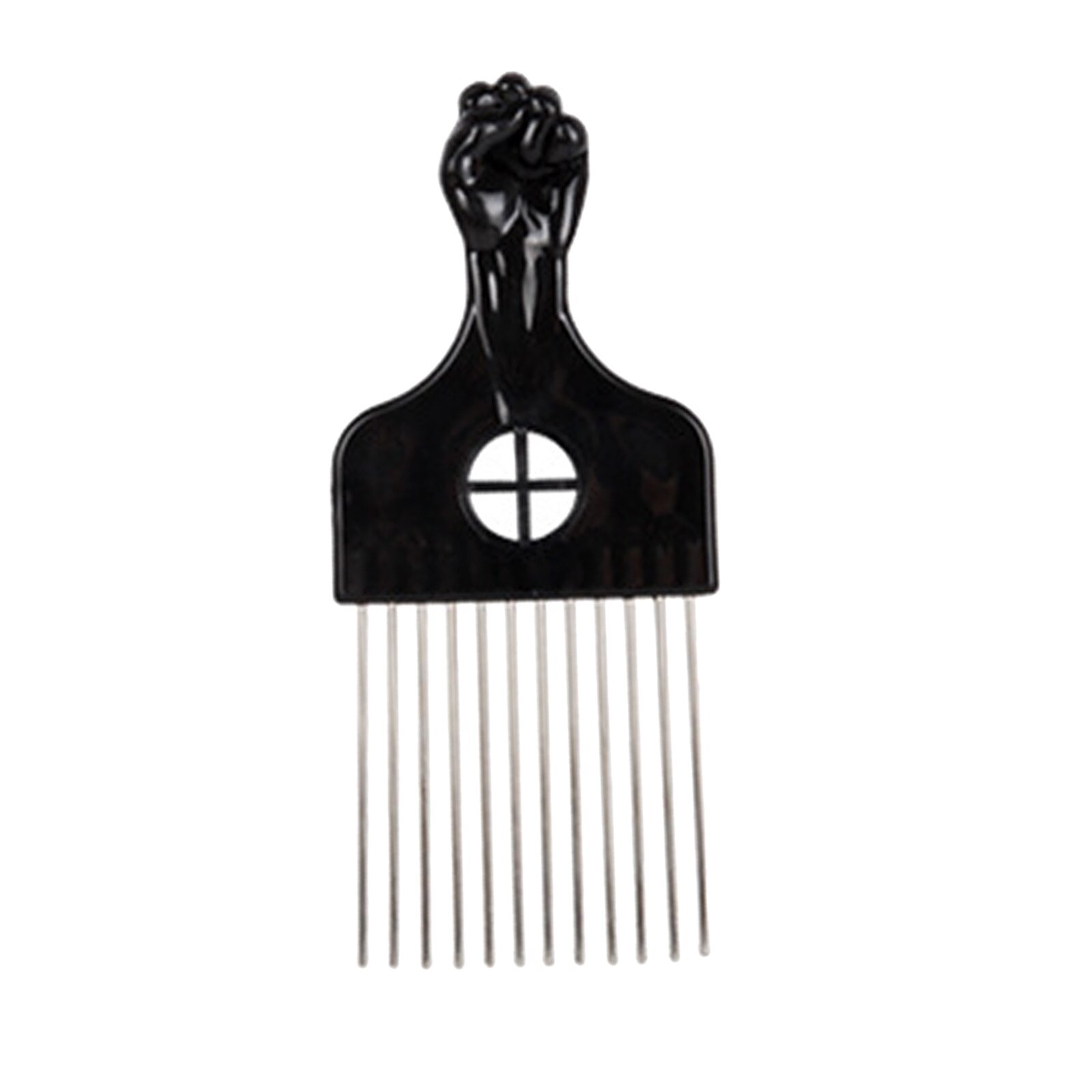 Peine Afro Americano para peluquería, herramienta para desenredar la peluca, estilismo del cabello para uso doméstico, peines de Metal negro para pelo de selección Afroamericana: Type 4