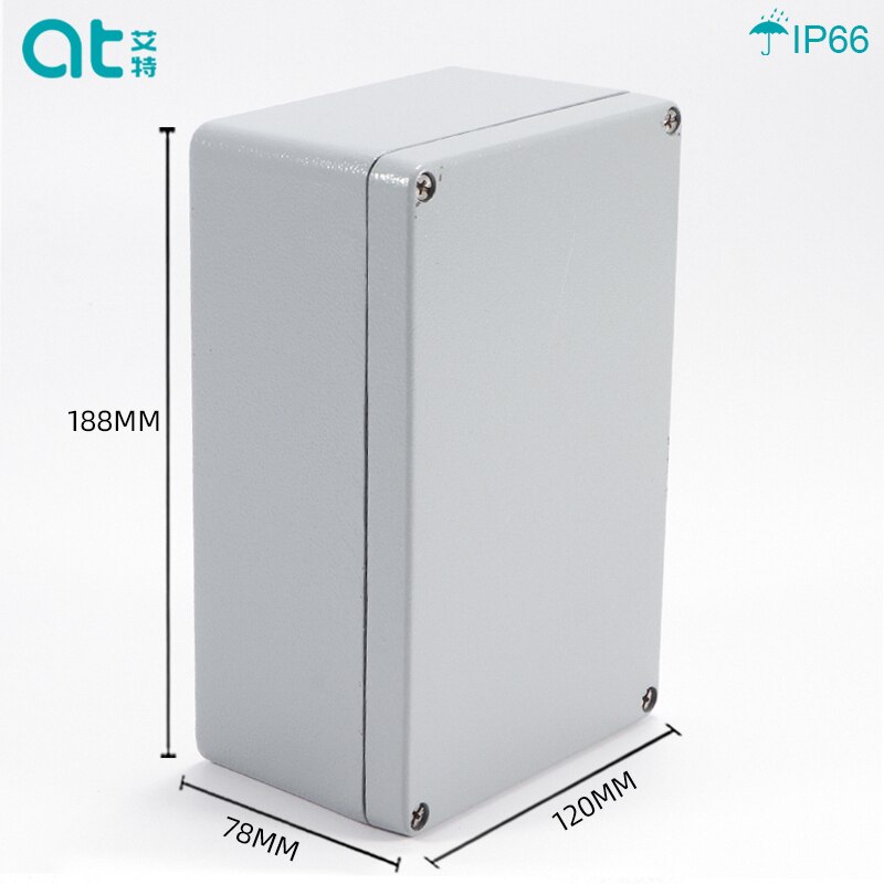 Aluminum IP66 Outdoor Waterproof Electrical Enclosure Cable Junction Box Wire Connection Box Die casting Metal Enclosure Case: 188x120x78