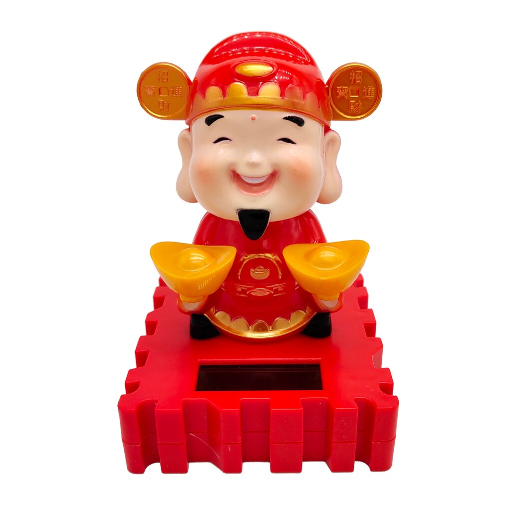 Prettyia Solar Power Dancing Wealth Fortune God Swinging Figure