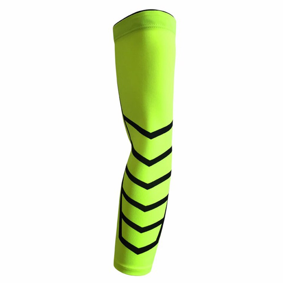 1 Pz Elastico Traspirante Sport di Sicurezza Gomito Del Braccio Scaldini Pad Ciclismo Basket Lunga Manica Del Braccio Supporto Gomito Protector 5 Colori: Green / L