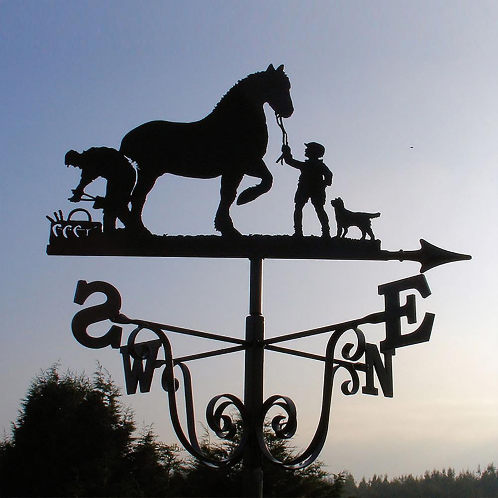 Veleta-indicador de dirección del viento para montaje en techo de granja, Kit de acero inoxidable, soporte para jardín al aire libre, giratorio de velocidad del viento