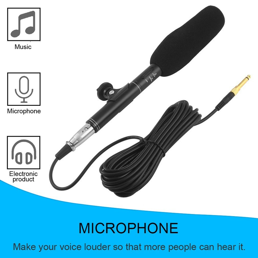 Professionele Hoge Gevoeligheid Vioce Opname Uitzending Stereo Condensator Conference Interview Microfoon Voor Dslr Slr Camera