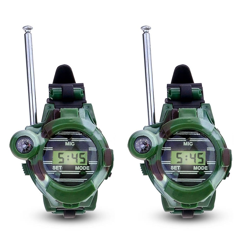 1 Paar Lcd Radio 150M Horloges Walkie Talkie 7 In 1 Kinderen Horloge Radio Outdoor Interphone Speelgoed (Kleur: groen)