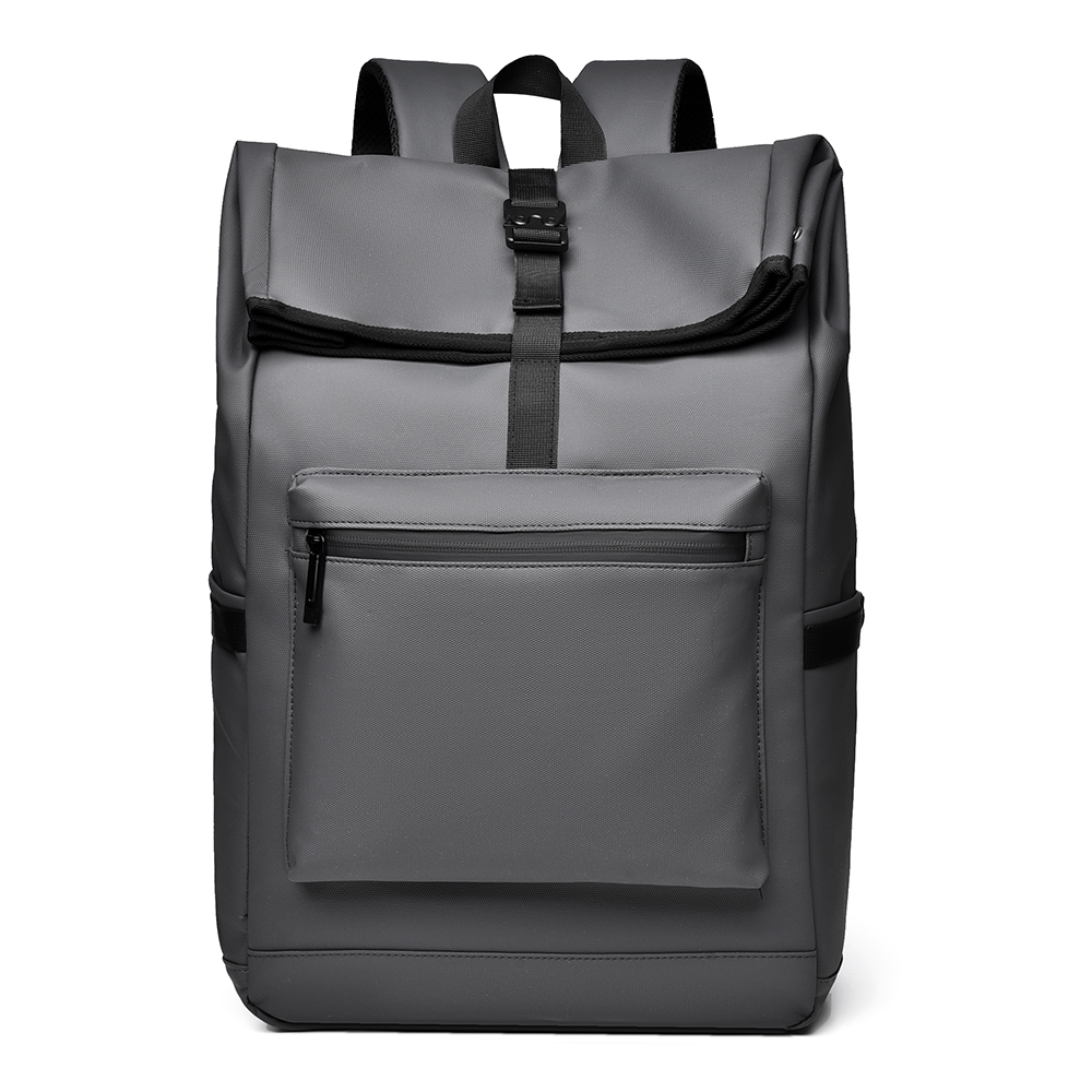 A 15.6-Inch Men's And Women's Large Capacity Simple Wear-Resistant Anti-Scratch Fabric Multi-Functional Casual Backpack: GRAY