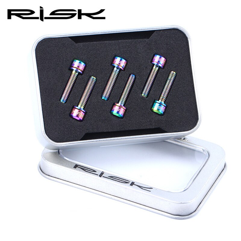 6 sztuk ryzyko M5x18/20 górska droga mostek kierownicy roweru śrubin mocujące podkładki rowerowe zatrzymać tytanu przedni widelec stałe śrubin: M5x20 tęcza