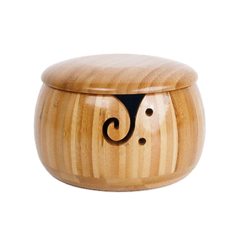 Drewniana miska z przędzy na ręcznie robioną włóczkę przędza robić szydełkowania uchwyt robić przechowywania zatrzymać walcowanie