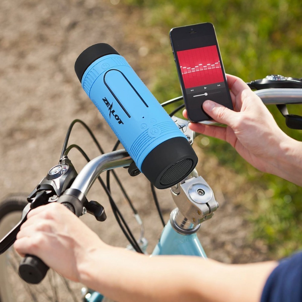 Ijveraar S1 Bluetooth Speaker Outdoor Fiets Draagbare Subwoofer Bass Draadloze Kolom Fm Radio Power Bank + Zaklamp