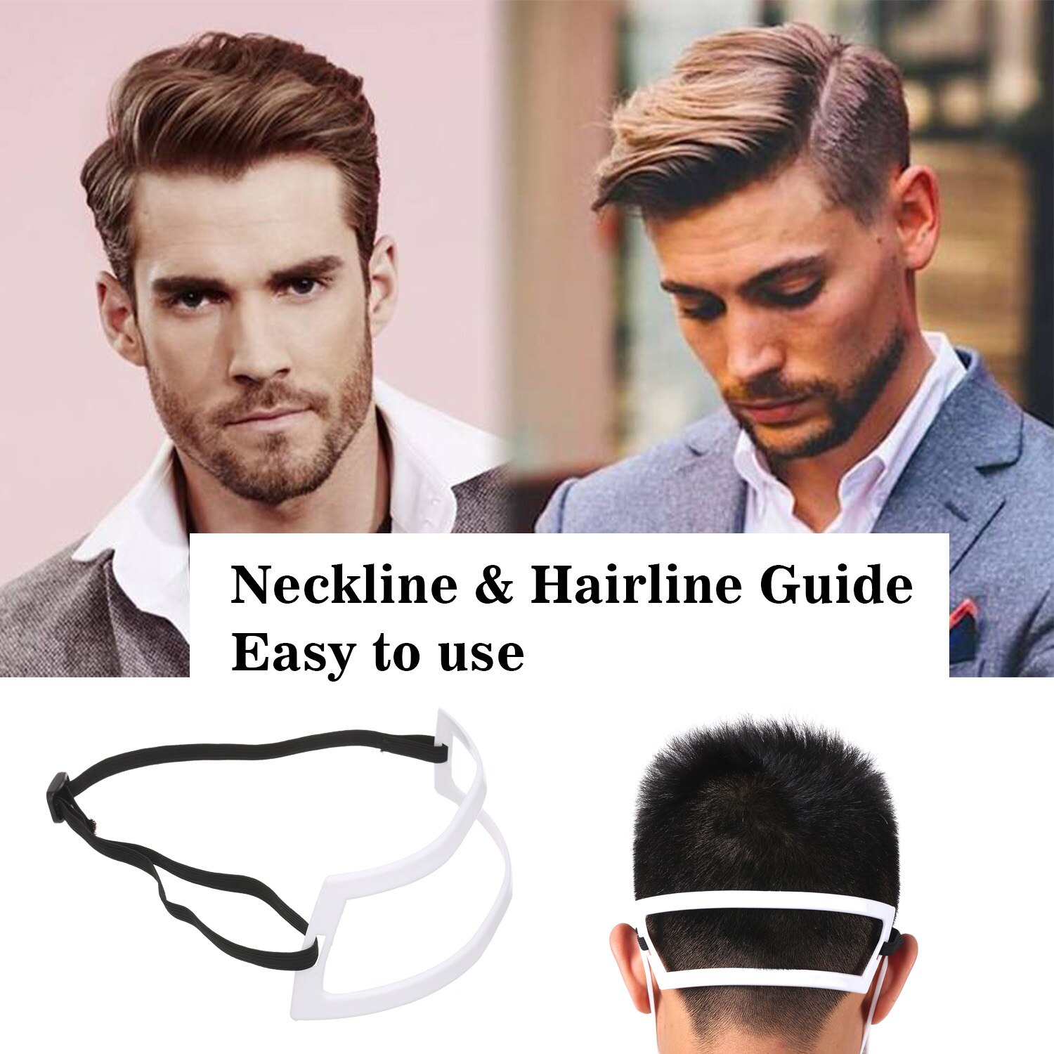 4 pièces Kit de coupe de cheveux délié barbe modèle pochoir Guide multi-bords délié décolleté & barbe toilettage style barbe mise en forme