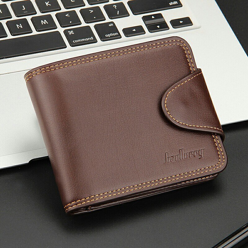 Baellerry Vintage Standard Men's Wallet Leather Trifold Short Wallets Card Holder Male Large Capacity Small Purse Carteira MW396