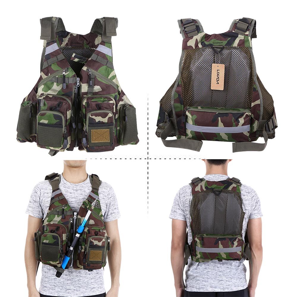 Lixada Vissen Vest Mannen Outdoor Ademend Veiligheid Leven Vissen Vest Fly Jas Taille Jas Vest Utility Drijvende Herenkleding
