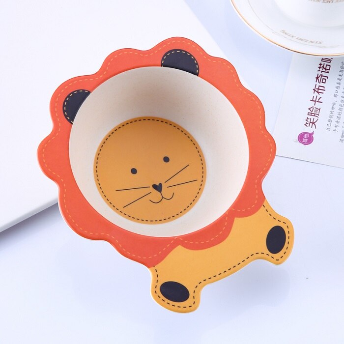 Effen Voeden Babyvoeding Eco Bamboe Servies Antislip Servies Voor Feeding Baby Gerechten Cartoon Kinderen Kids Bamboe Plaat: lion