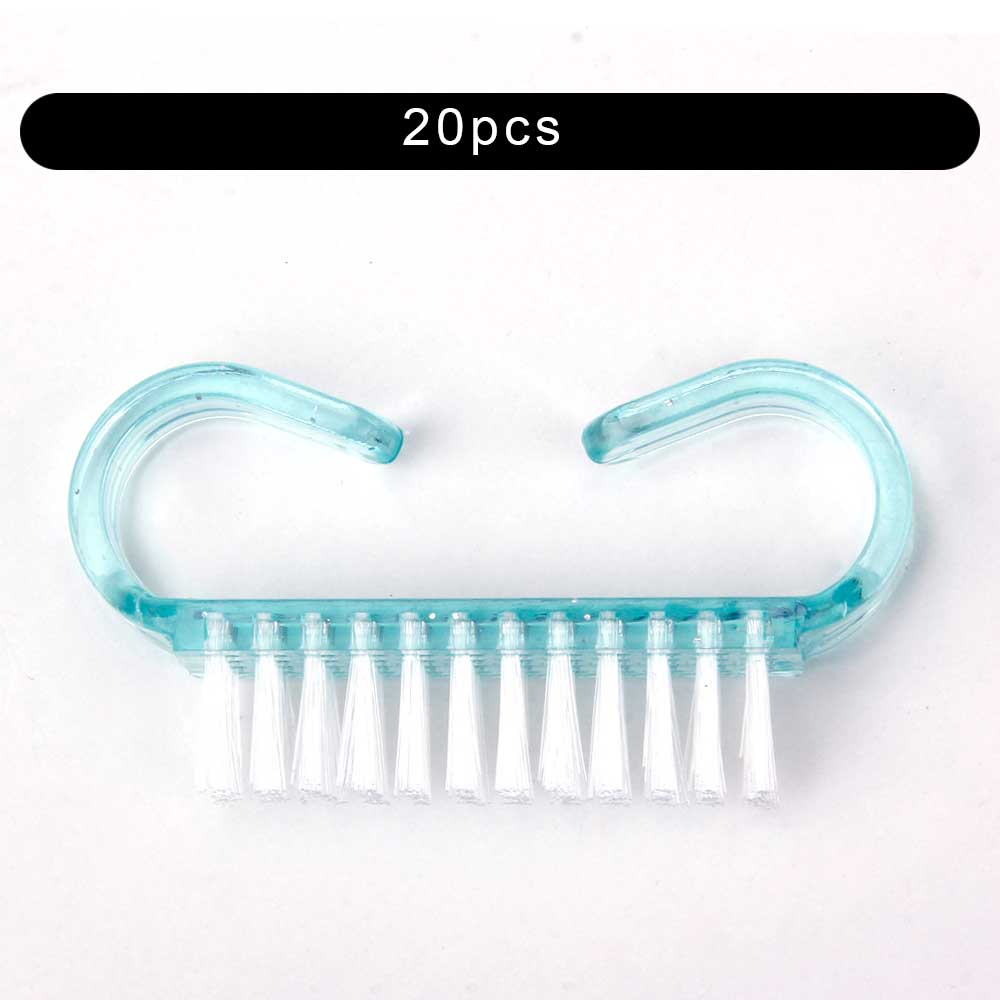 oben Reinigung Nagel Pinsel Nagel Kunst Kunststoff Weiche Entfernen Staub Finger Pflege UV Gel Manikübetreffend Pedikübetreffend Werkzeug machen-hoch Pinsel Schrubben: Gelb