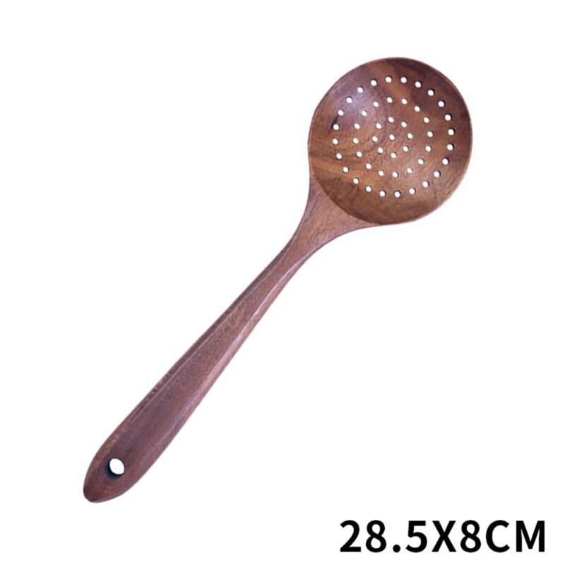 Chinese Style Unpainted Solid Wood Teak Spatula Rice Spoon Kitchen Wooden Spoon For Kitchen Cooking Tools