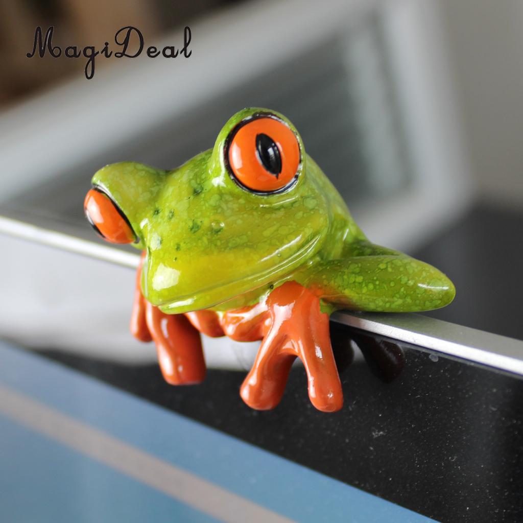 Funny 3D Craft Frog Decoration Miniatures Ornament Figurines, Garden Decor, Bonsai, Shelf, Desk, Car Dashboard, Computer