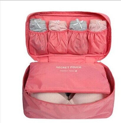 Cosmetische Ondergoed Organizer Lingerie Bh Reistas Multifunctionele Pouch Zip Gevallen Kleding Beha Doek Art Pouch Koffer: Rood