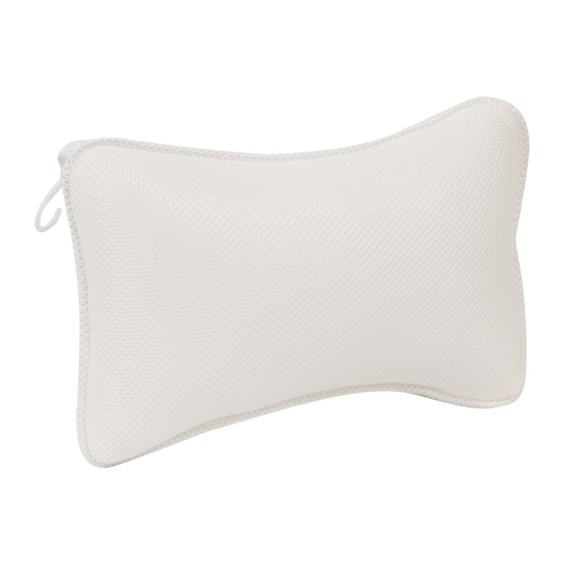 Best 3D Mesh Spa Bathtub Headrest Pillow with Suction Cups Non-Slip Cushion Bath Tub Spa Pillow for Neck Back Bathroom: White