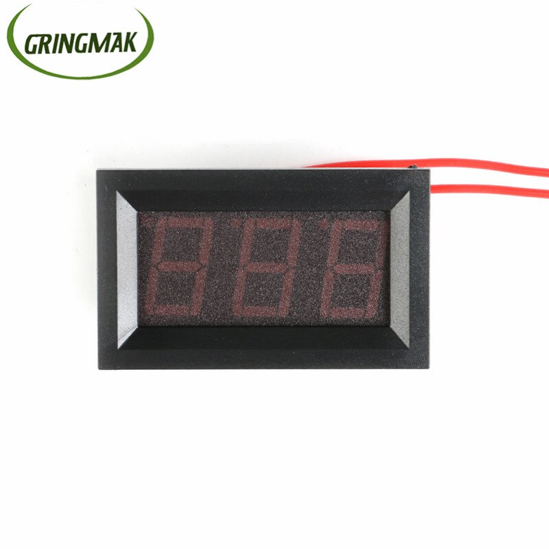 Ac 30-500v auto's motorfietsen voertuigen led digitaal display voltmeter 2 draads mini spanningsmeter volt tester paneel rood groen blauw