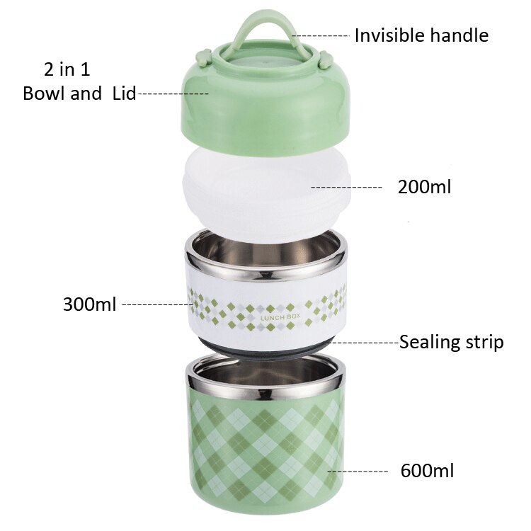 Japanse Thermos Lunchbox Voor Voedsel Container Draagbare Thermische Lunchbox Leuke Bento Lunchbox Lekvrij 2 3 Lagen