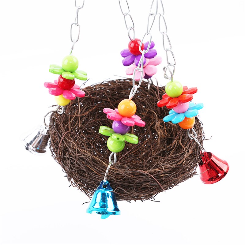 Handcraft Bird Nest Toys For Birds Parrots Play Bite Climb Bird Swing Toy