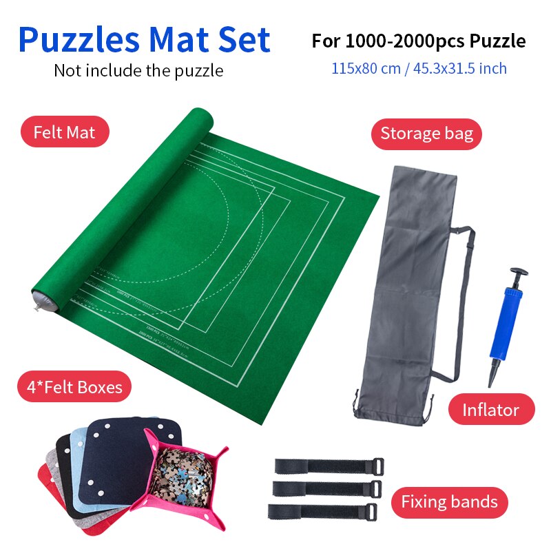 Puzzels Mat Jigsaw Roll Voelde Mat Speelkleed Puzzels Deken Voor Tot 2000 Stuks Puzzel Accessoires Draagbare Reizen Opslag tas