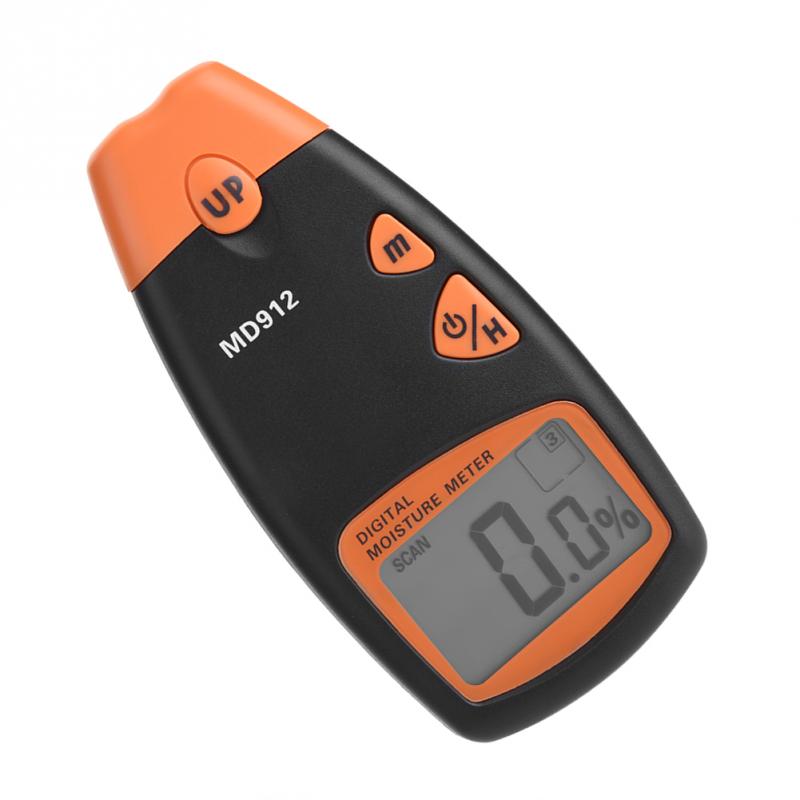 Higrómetro de madera MD912 con pantalla Digital LCD, papel de 2/4 Pines, medidor de humedad de algodón, medidor de contenido de agua, Detector de humedad de madera