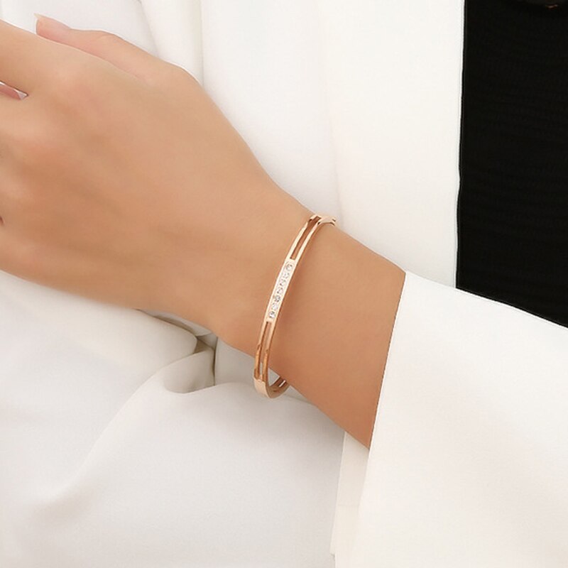 Charm Bracelet - Stainless Steel - 4/6/8mm Width - Hollow Round Design - Adjustable Hook Clasp
