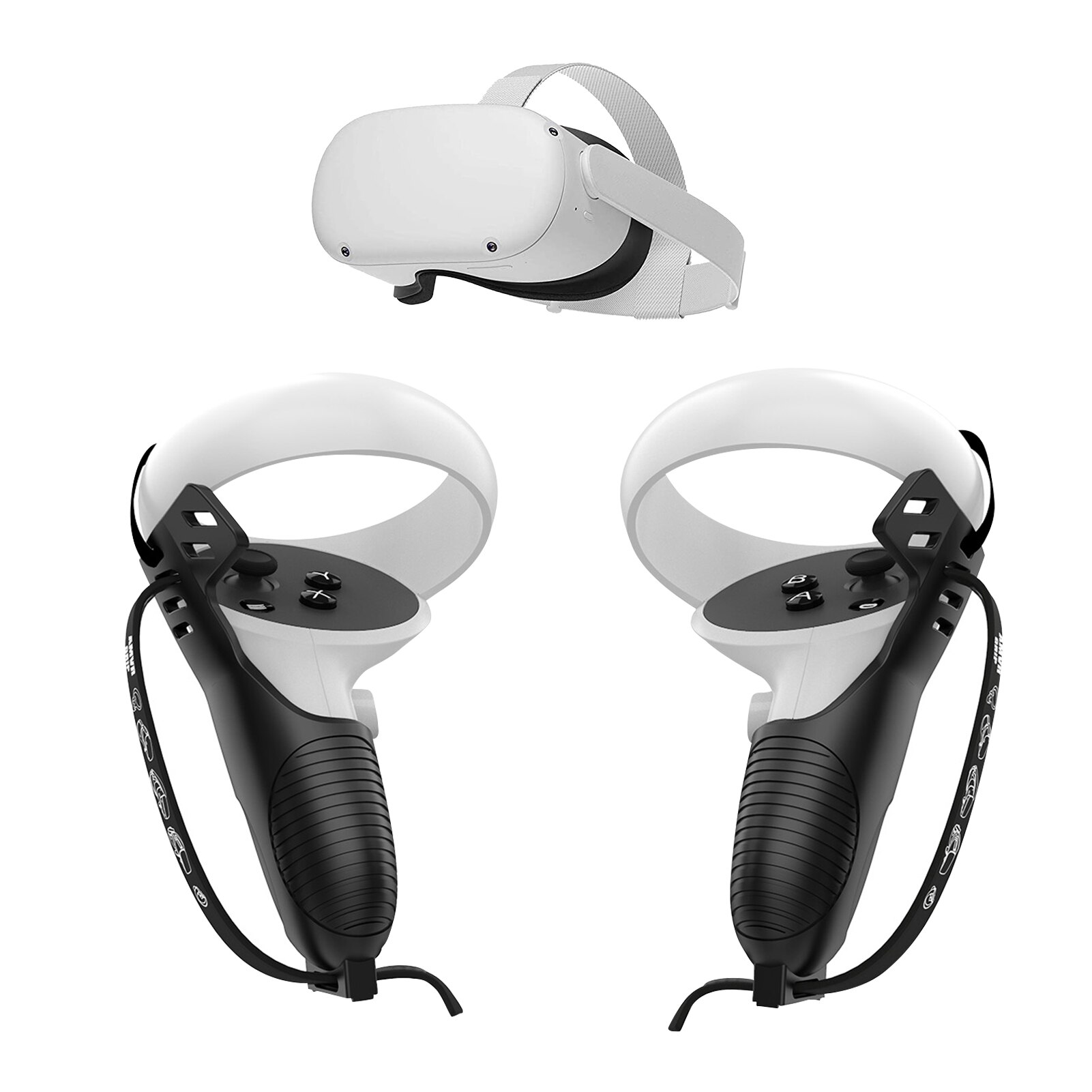 Housse de protection pour poignée oculus quest 2 VR, anti-chute, antidérapante, anti-transpiration, avec dragonne réglable