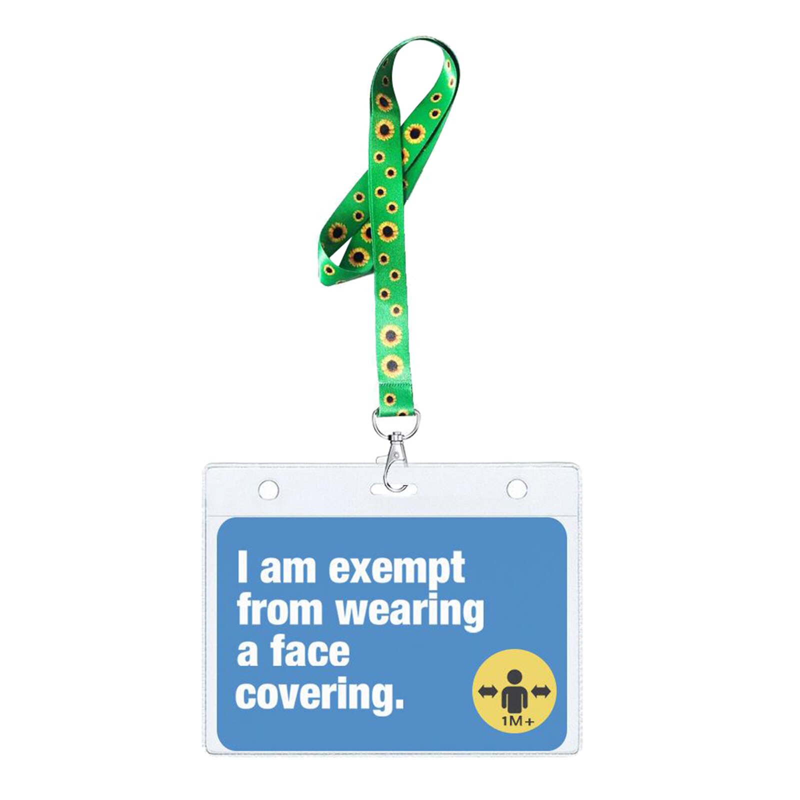 Travel ID Card Face Mask Exempt Exemption Card Holder W/ Lanyard