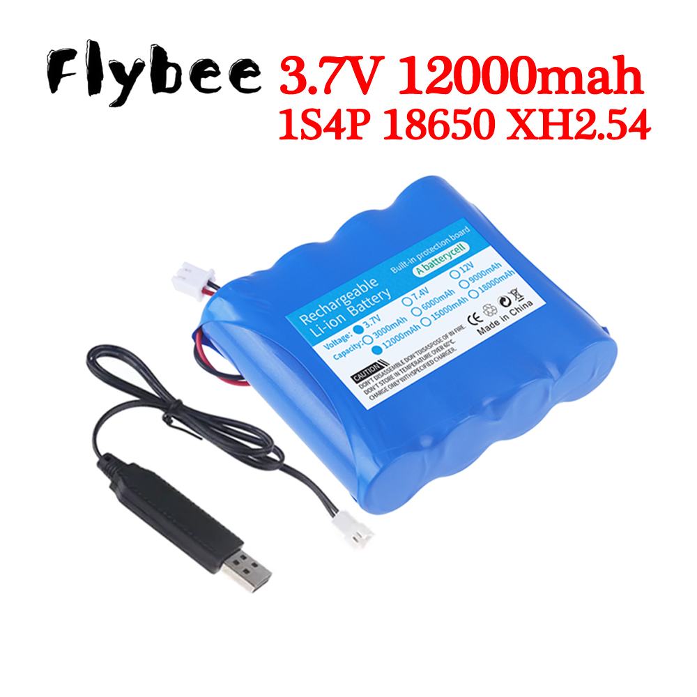 1S4P 3.7V 18650 12000mah Rechargeable Lithium Battery Pack Fishing LED Light Bluetooth Speaker 4.2V Emergency DIY Batteries