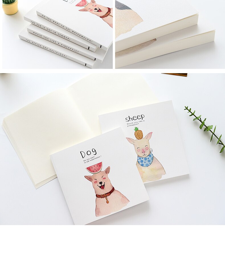 20K Squared Notebook Leuke Cartoon Cover Blanco Schetsboek Voor Studenten Met Handgeschilderde Boeken