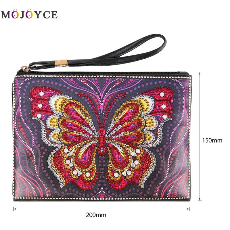 Women Wristlet Bags DIY Special Shaped Diamond Painting Zipper Wallet Women Clutch Coin Purses