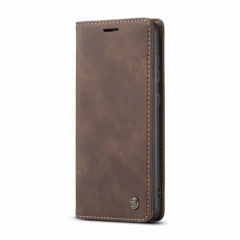 Leer Bumper Case Voor Samsung A12 Magnetische Flip Luxe Multifunctionele Portemonnee Vlakte Telefoon Tas Voor Samsung Galaxy Een 12 5G Coque: Coffee