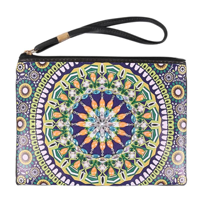 Sac à main bricolage en forme spéciale diamant peinture | Bracelet portefeuille, pochette pour femmes maquillage organisateur, sac de rangement broderie de noël: I 15X20cm