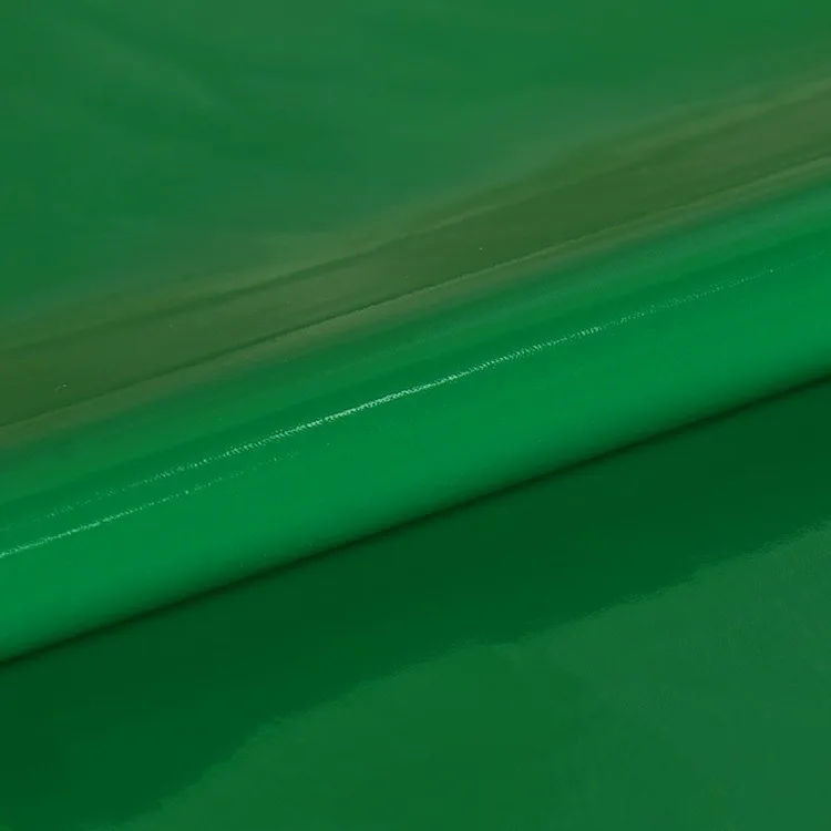 Shiny Glossy Soft Vinyl Patent Leather Fabric Elastic PVC Fabric Material for Dress Upholstery 140CM Wide Sold By Meter: XXL / green