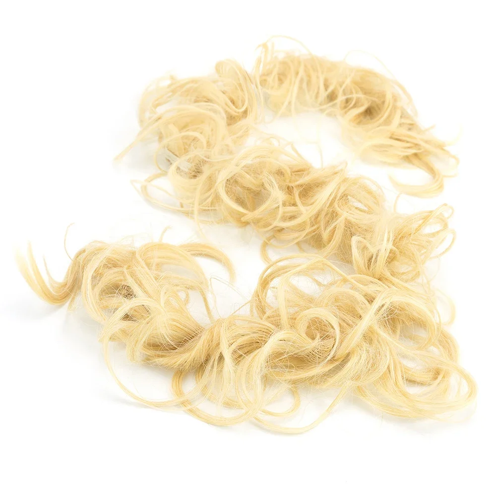 Chignon synthétique en désordre morceau de cheveux bouclés ondulés chouchous Extensions longues Extensions de queue de cheval queue de cheval envelopper autour du chignon cheveux: Rouge
