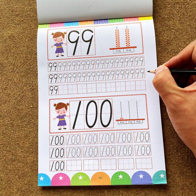 Numerals 0-100 Copybook Stationery Primary School Students BeginnersChildren Learning Numbers 0-100 Handwriting Practice Books: Default Title