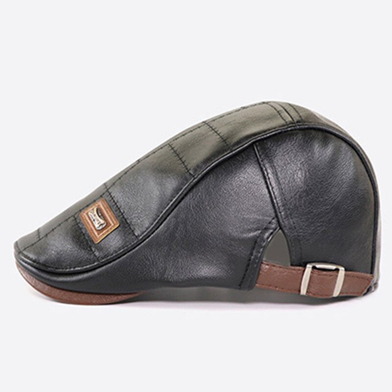 Xdanqinx vinter herrmössa sammet varma basker pu läder vinterhattar för män chapeau justerbar storlek casual märken keps pappas hatt