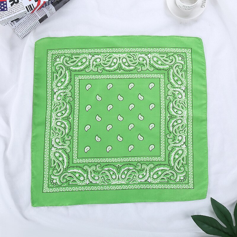 Bandana fazzoletto Unisex Hip Hop nero Paisley collo sciarpa sport copricapo polso avvolge testa sciarpe quadrate stampa fazzoletto: green