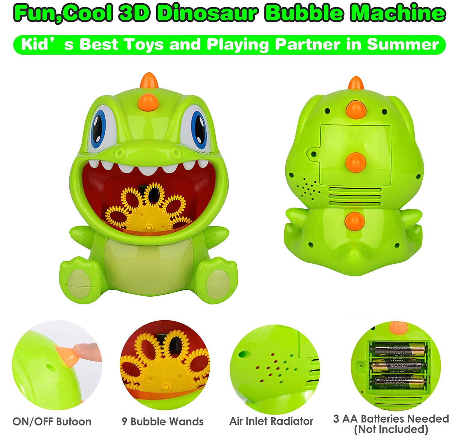 40 # Kinderen Dinosaurus Automatische Bubble Machine Gun Zeep Bubble Blower Met Oplossing Bubble Sets Outdoor Kind Speelgoed Voor Kinderen